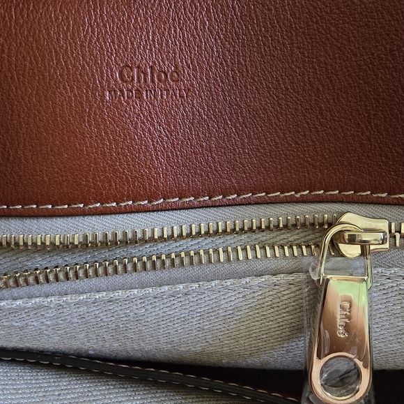 Chloé Medium Edith Leather Double Top Handle Shoulder Bag Sepia Brown - Picture 6 of 11